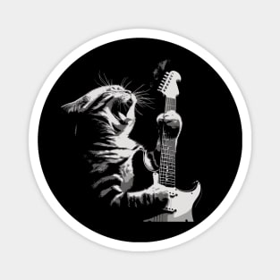 Funny Guitar Cat Playing guitar Magnet